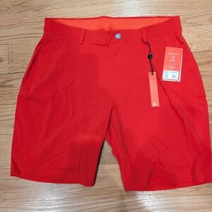 Redvanly Golf Shorts Men’s Large Red Performance Stretch 8” Inseam NWT